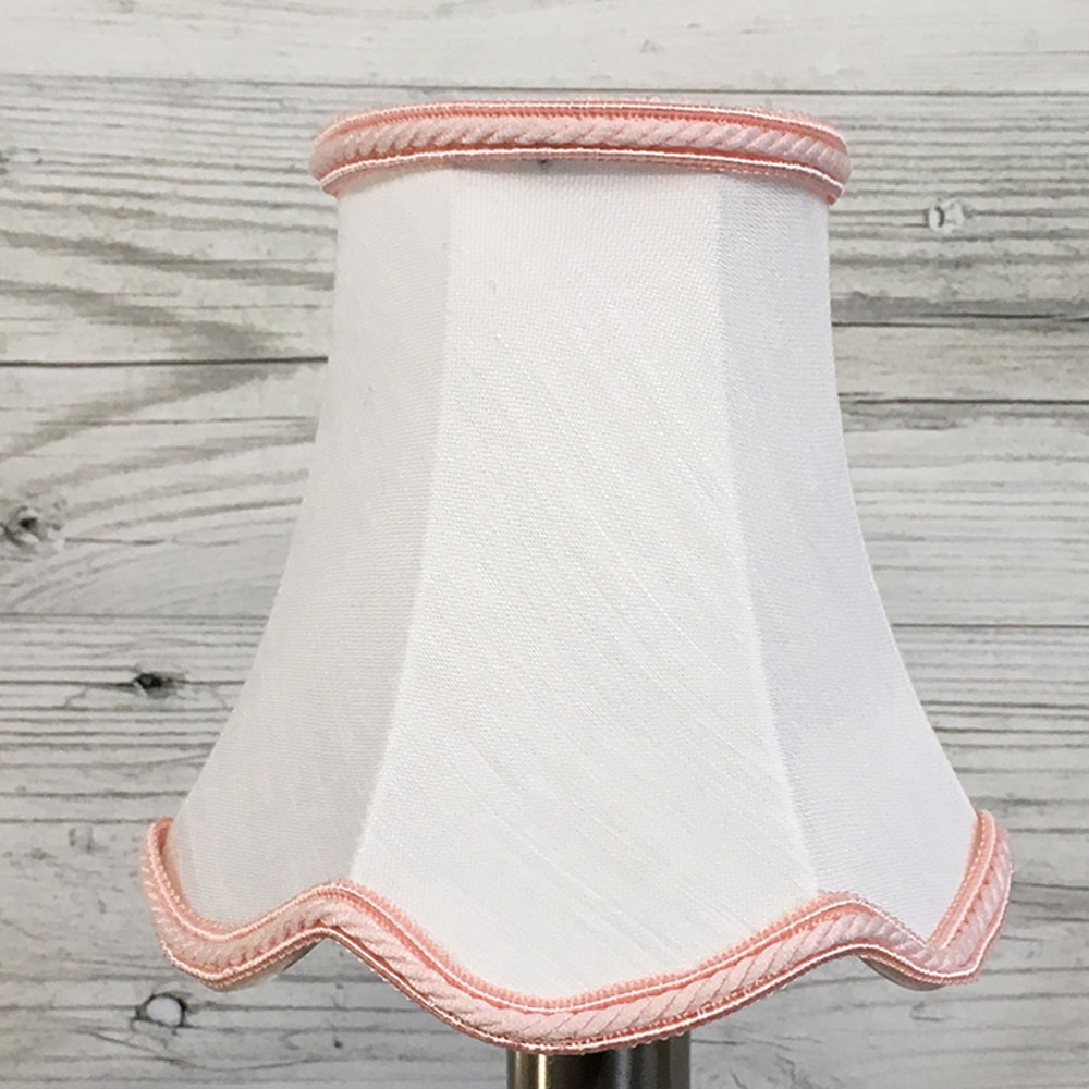 Scalloped Candle Shade White & Pink